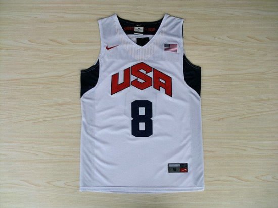 Nike Team 2012 USA Olympic Deron Williams 8 Basketball Team Jersey White